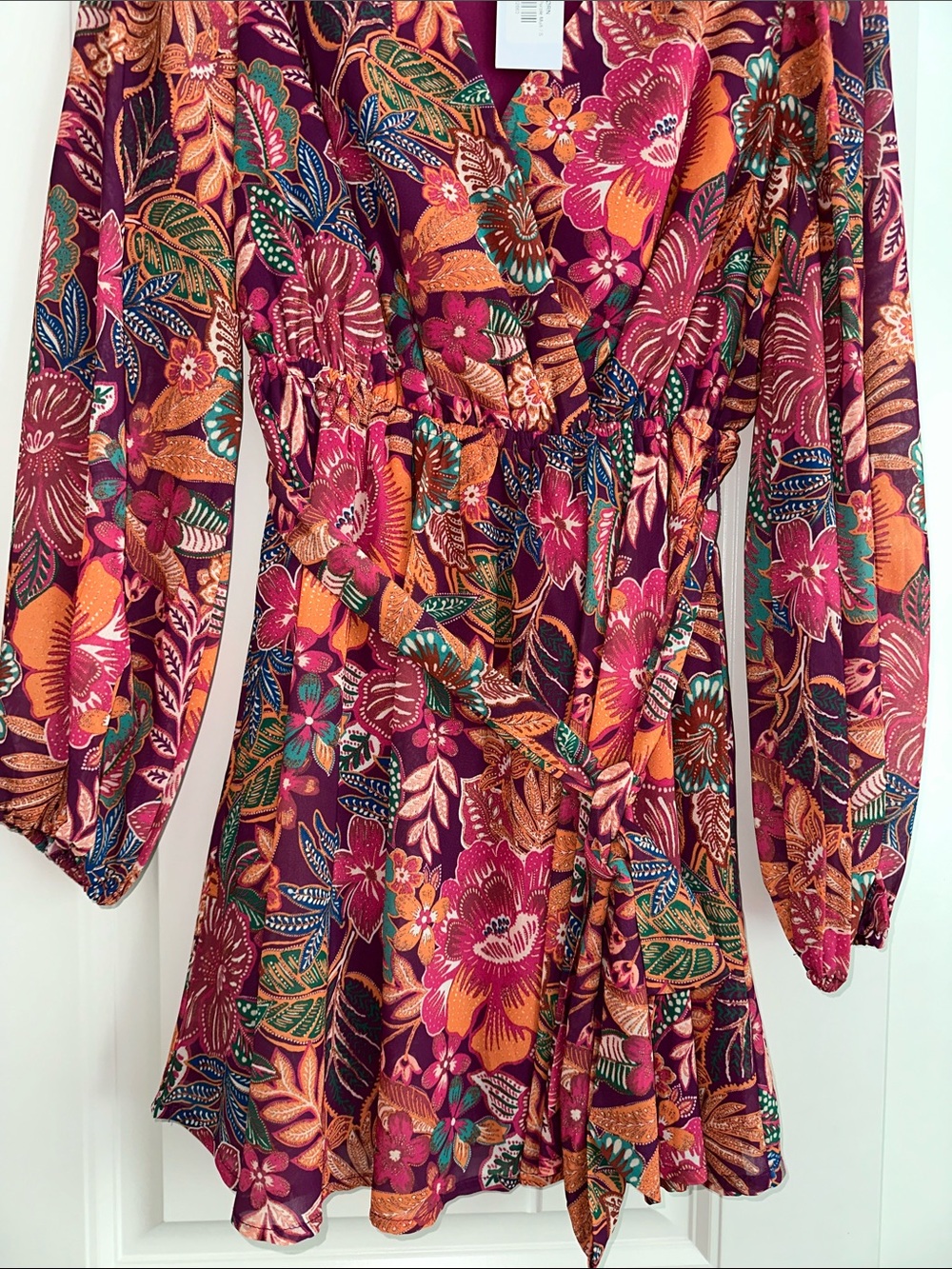 Baltic Born Floral Wrap Dress in Berry Multi - Picture 3 of 4